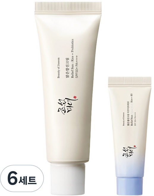 BeautyofJoseon 清米防曬霜 SPF50 PA++++ 50ml + 水潤清爽 10ml 豪華套組, 6套