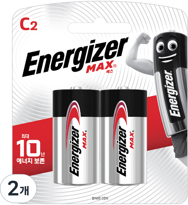 에너자이저 알카라인 맥스 C형 건전지, 2개입, 2개