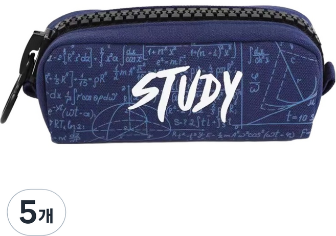 투데이리빙 왕지퍼 대용량 합격 필통 파우치 R99862, 블루, 5개