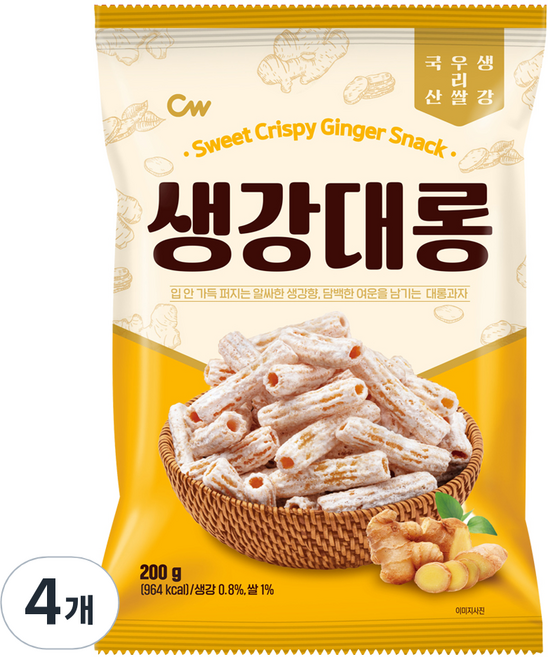 청우식품 생강대롱, 200g, 4개