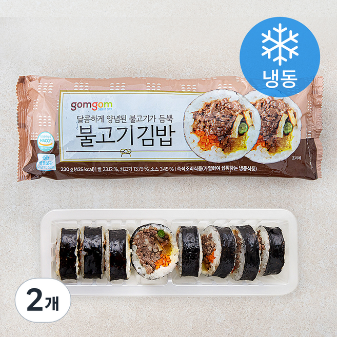 곰곰 불고기 김밥 (냉동), 230g, 2개