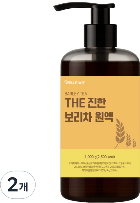 웰루트 THE 진한 보리차 원액, 2개, 1kg