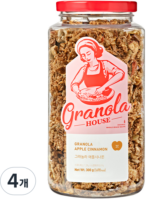 granola HOUSE 蘋果肉桂格蘭諾拉, 300g, 4個