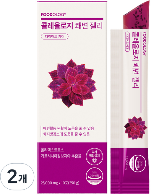 푸드올로지 콜레올로지 쾌변젤리 다이어트 보조제, 10회분, 2개