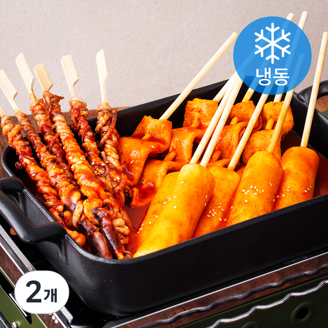 알찬해 바로바로 빨간 낙지 꼬치 어묵 (냉동), 910g, 2개