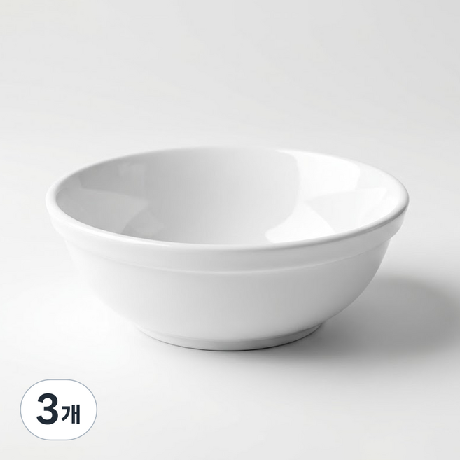 리빙메이트 단체급식 표준형 PC 식판국그릇 14 x 5.3 cm, 화이트, 3개