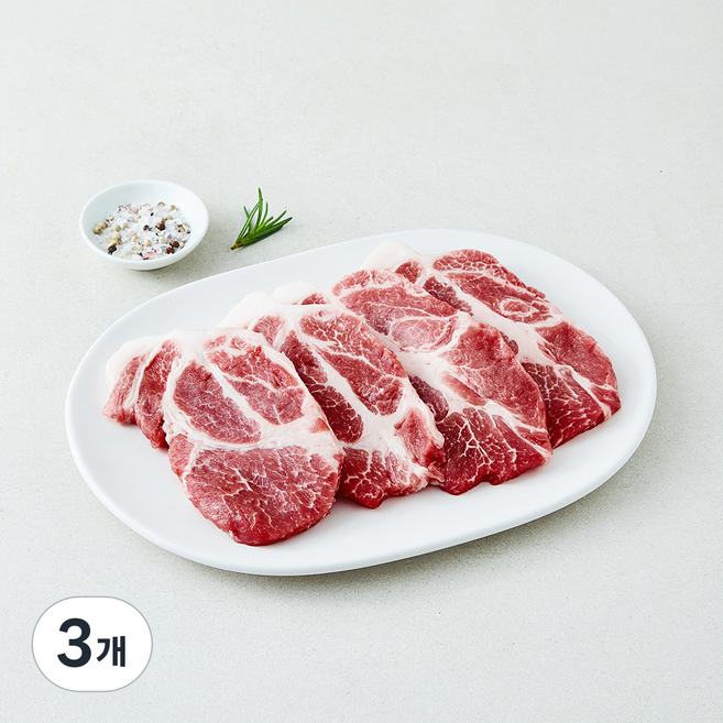 선진포크 한돈 무항생제 인증 목심 구이용 (냉장), 3개, 300g