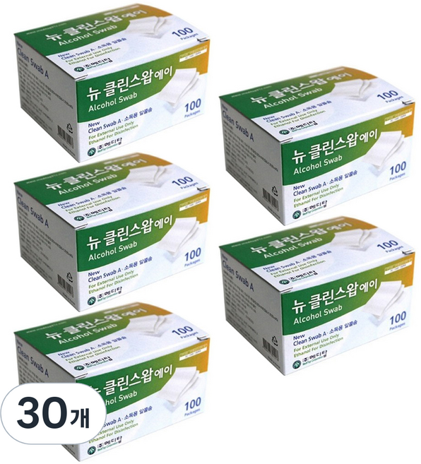 메디탑 뉴 클린스왑 에이 알콜솜, 100개입, 30개