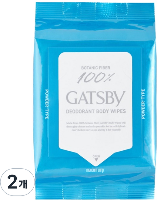 갸스비 파우더 데오드란트 바디페이퍼 쿨 시트러스 대용량 30p, 2개, 189g