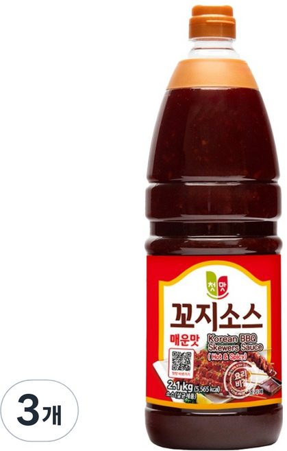 첫맛 꼬지소스 매운맛, 2.1kg, 3개