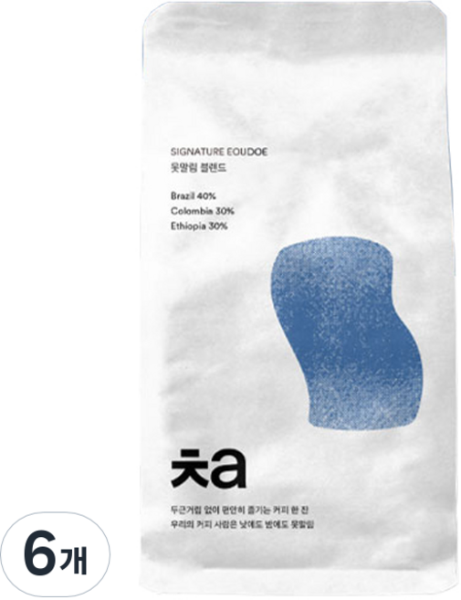 카페차 못말림 블렌드 원두, 200g, 6개, 홀빈(분쇄안함)