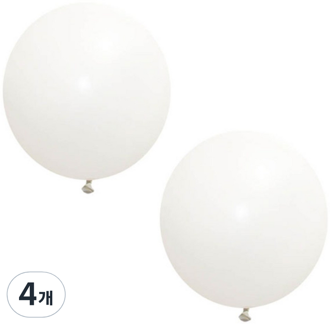 셈퍼텍스 대형라운드풍선 90cm 1입, 화이트, 4개