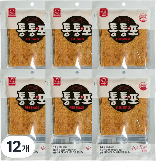 한진식품 통통어포 매운맛, 12개, 24g