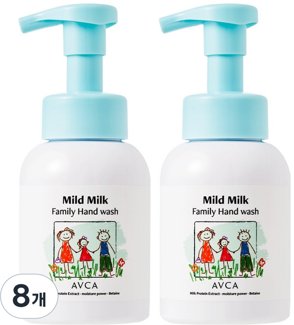 AVCA 家庭用弱酸性低刺激溫和牛奶香洗手乳, 8個, 300ml