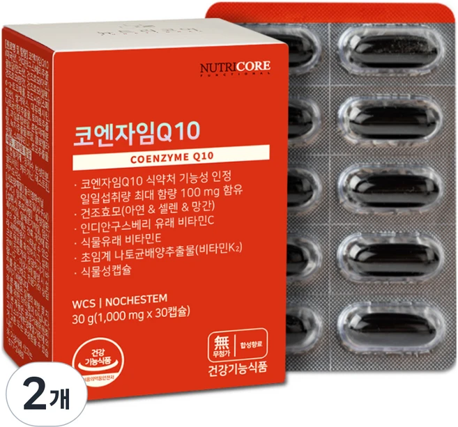 뉴트리코어 코엔자임Q10 30g, 2개, 30정 - 쿠팡