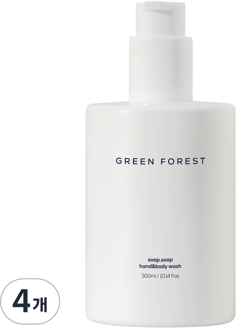 1555 소프소프 핸드앤바디 크림 바디크림 그린포레스트향, 4개, 300ml