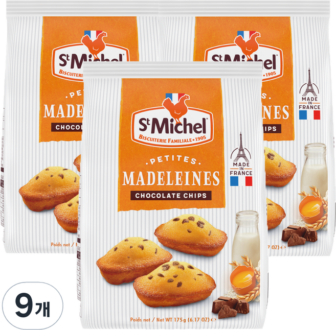 St Michel 巧克力豆瑪德蓮, 175g, 9個