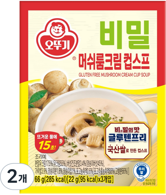오뚜기 비밀 머쉬룸 크림 컵스프 3p, 66g, 2개