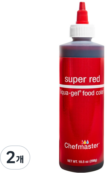 셰프마스터 리쿠아젤 수용성 식용색소 슈퍼레드, 298g, 2개