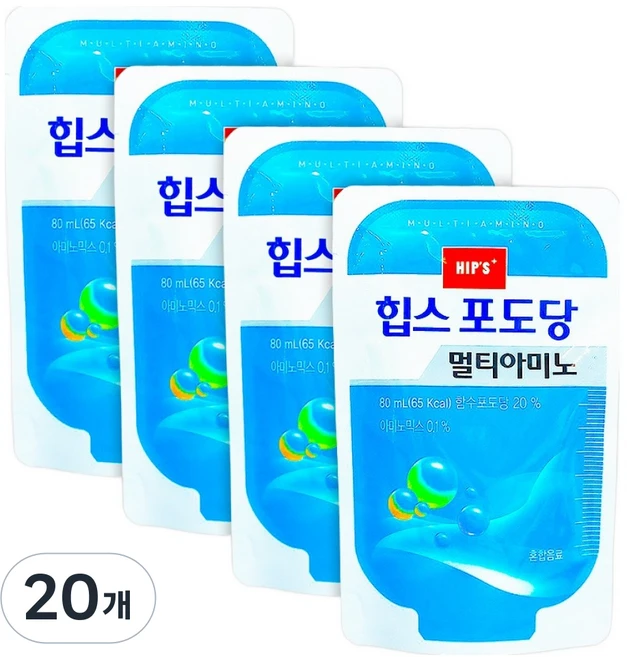 힙스 팜투플러스 멀티아미노 마시는 포도당, 80ml, 20개 - 쿠팡