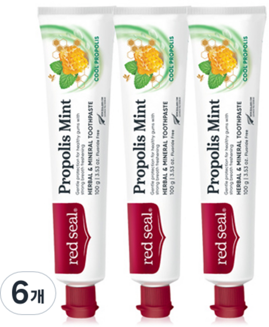 레드씰 프로폴리스 민트 치약, 100g, 6개