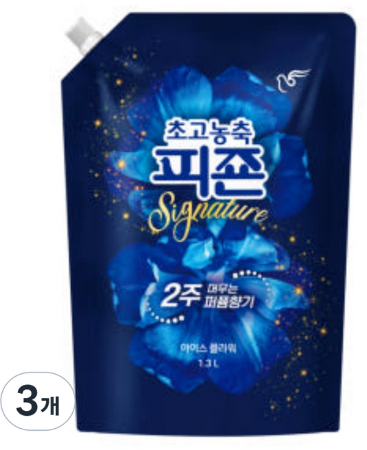 피죤 초고농축 시그니처 섬유유연제 아이스 플라워 리필, 1.3L, 1개입, 3개