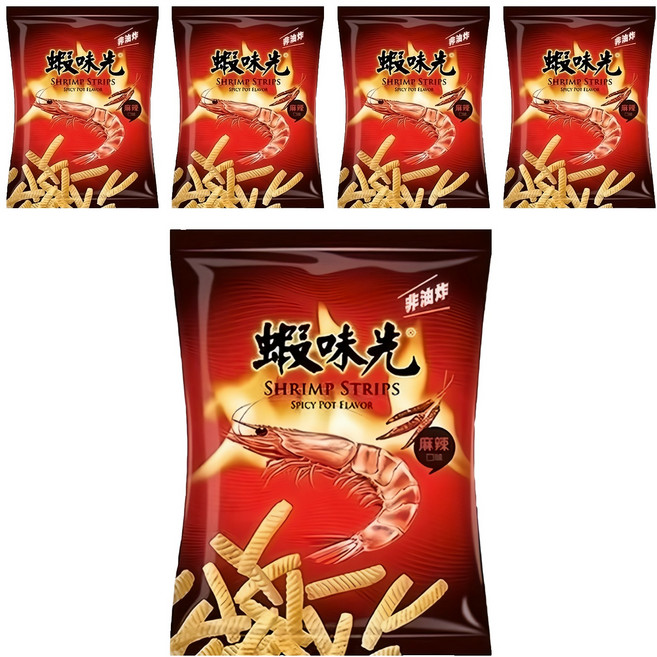 裕榮食品 蝦味先 麻辣口味, 55g, 5包