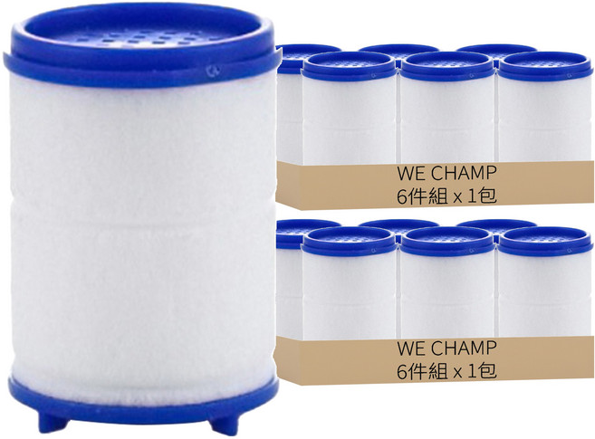 WE CHAMP 水龍頭濾/節水器長形濾芯6件組 15 x 14 x 3cm 60g, WTB-808, 2包