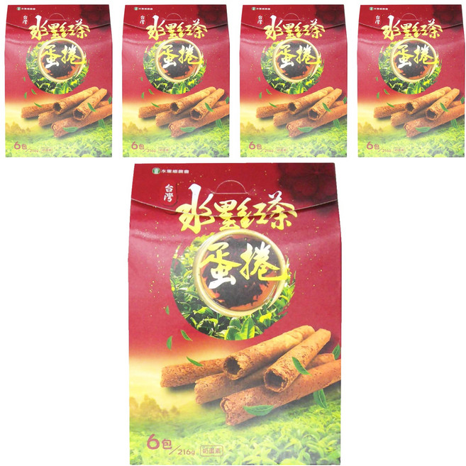 水里鄉農會 水里紅茶蛋捲 6包, 216g, 5盒