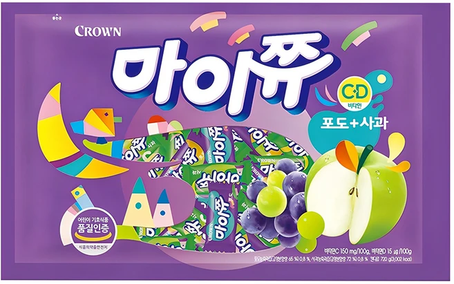 마이쮸 필로우 포도 사과 츄잉캔디, 720g, 1개 - 쿠팡
