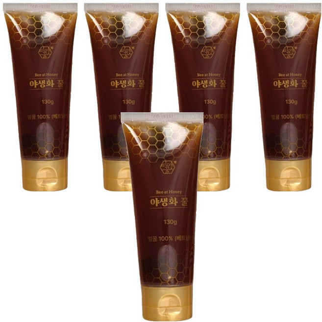 비엣꿀 100 야생화 튜브 벌꿀, 130g, 5개