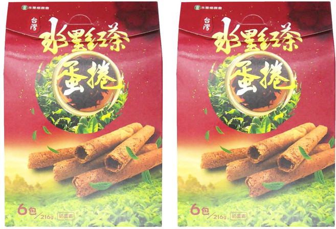 水里鄉農會 水里紅茶蛋捲 6包, 216g, 2盒