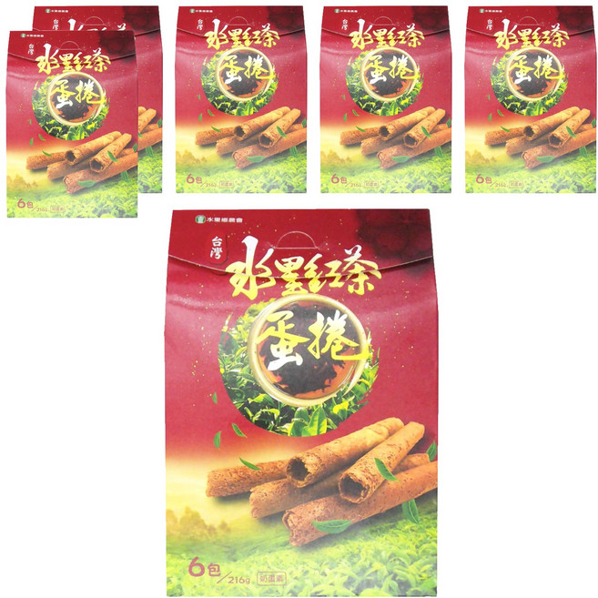 水里鄉農會 水里紅茶蛋捲 6包, 216g, 6盒