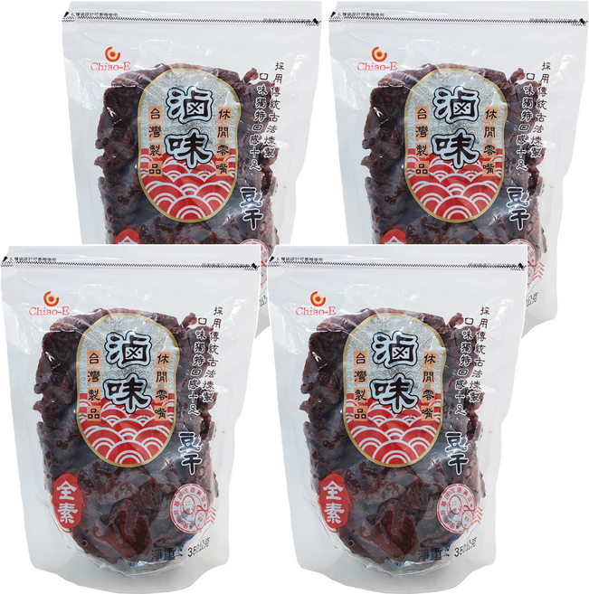 Chiao-E 巧益 豆干 豆乾 滷味 全素, 4包, 350g