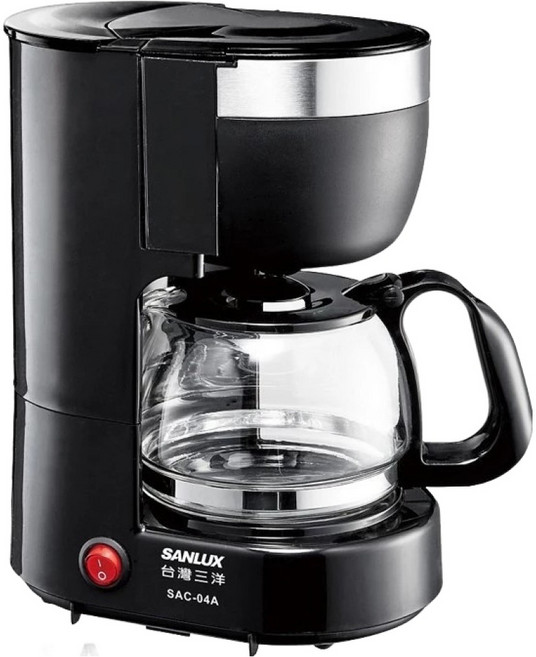 SANLUX 台灣三洋 4杯份咖啡壺 650ml 110V/60Hz 600W, SAC-04A, 黑色