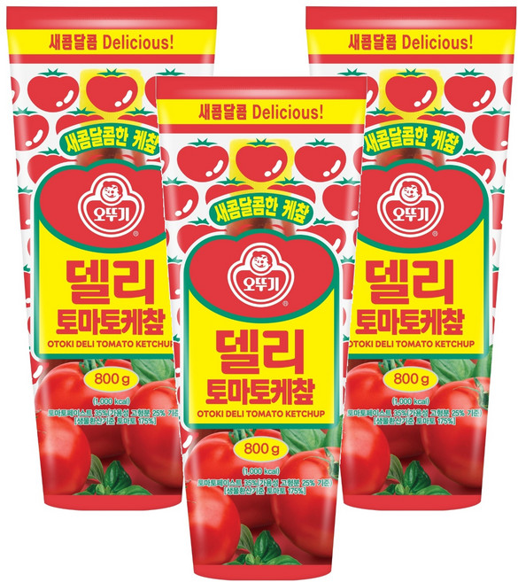 오뚜기 델리 토마토 케찹, 800g, 3개