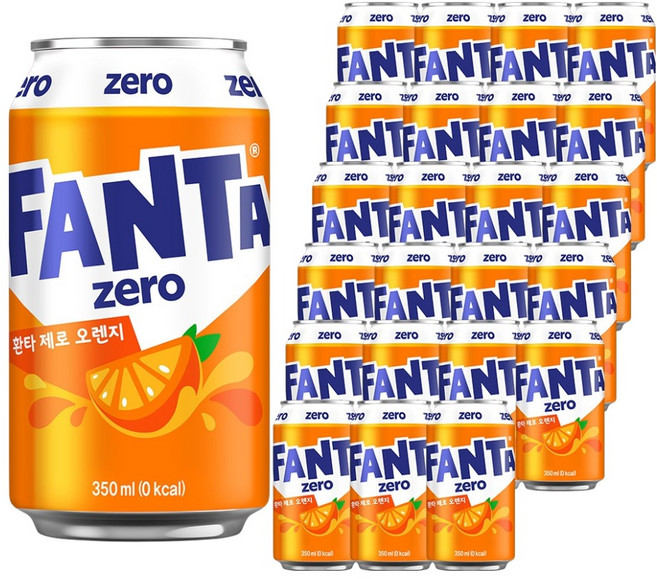 환타 제로 오렌지 탄산음료, 350ml, 24개
