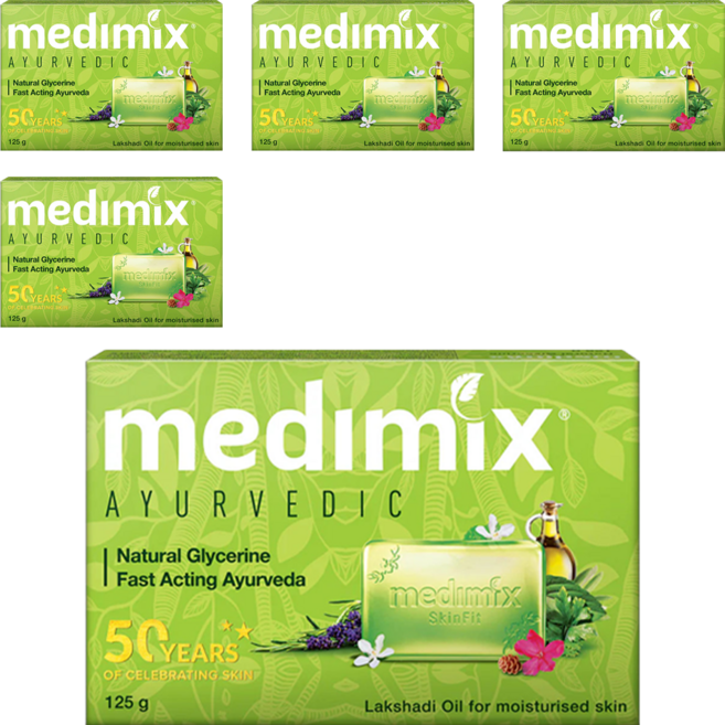 medimix 綠寶石皇室藥草浴美肌皂 寶貝, 125g, 5個