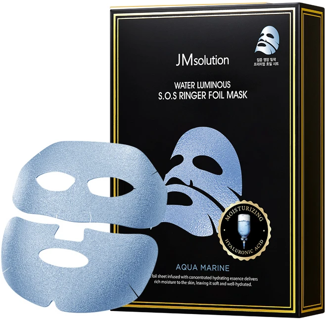 제이엠솔루션 물광 에스오에스 링거 호일 수분 보습 마스크팩 아쿠아 마린, 1개, 10개입 - 쿠팡
