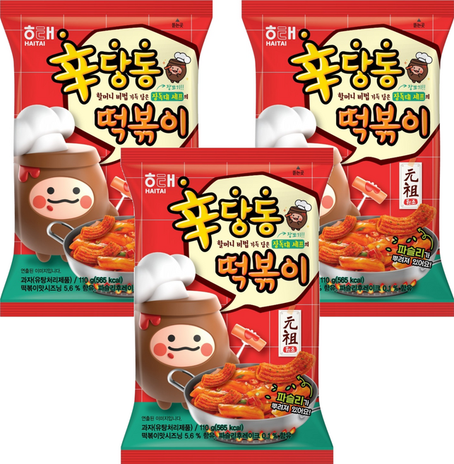 해태제과 신당동 떡볶이, 110g, 3개