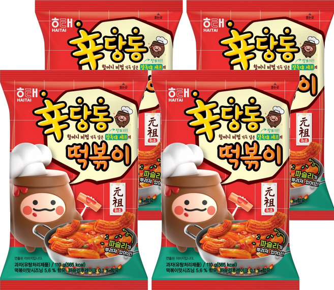 해태제과 신당동 떡볶이, 110g, 4개