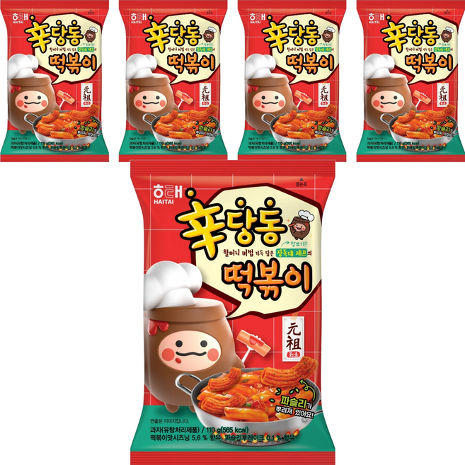 해태제과 신당동 떡볶이, 110g, 5개