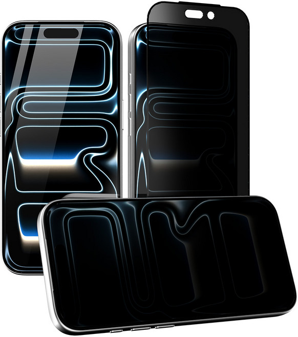 구스페리 풀커버 360도 사생활보호 강화유리 휴대폰 액정보호 필름 세트, 투명, 1세트