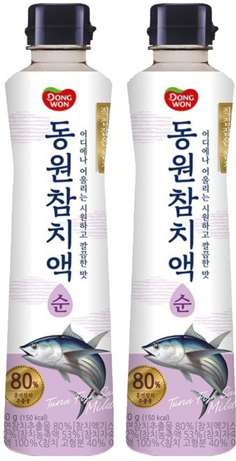 동원 참치액 순, 500g, 2개