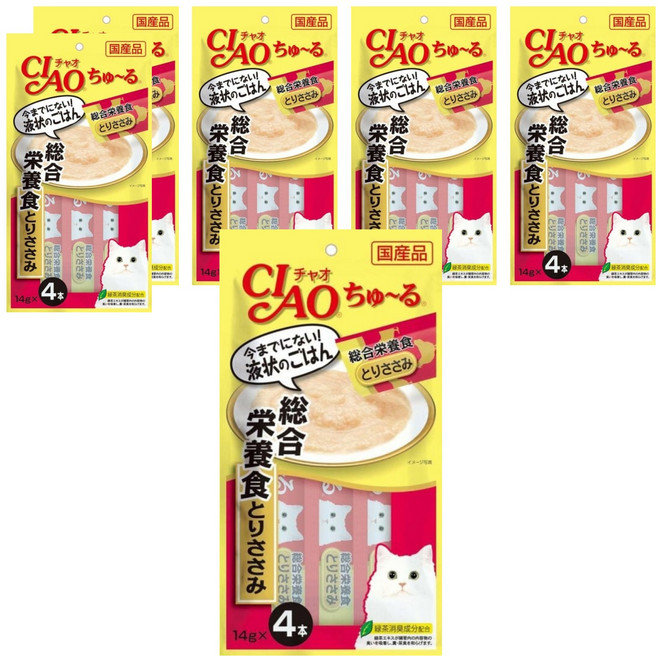 INABA CIAO 啾嚕 肉泥, 綜合營養配方 雞肉, 56g, 6袋