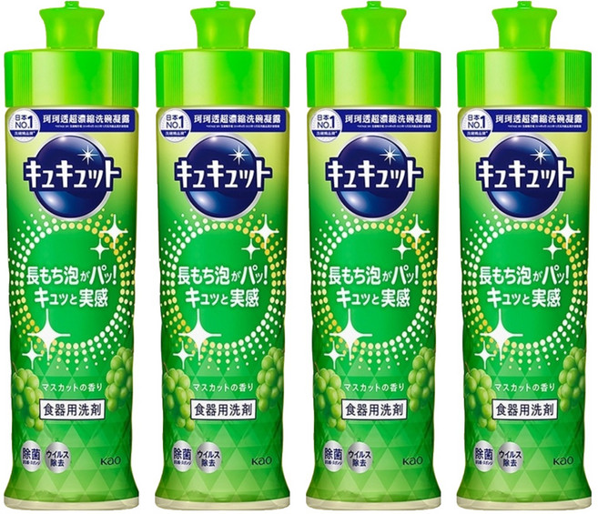 Kao 花王 Cucute 珂珂透 洗碗精 麝香葡萄, 220ml, 4瓶