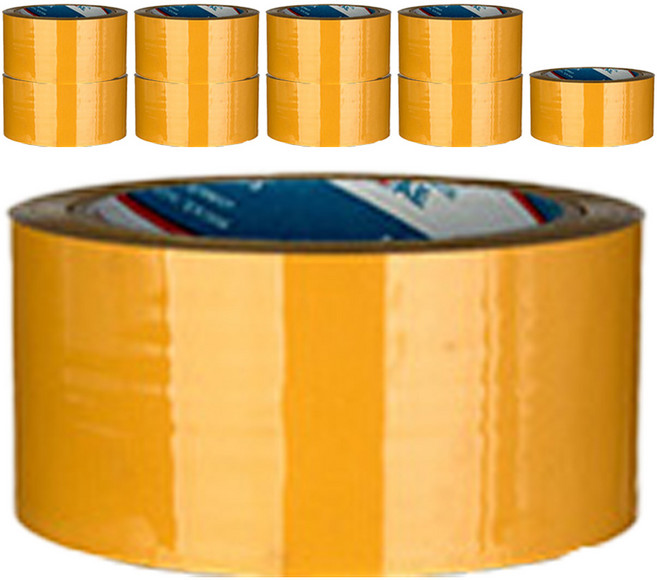 부광테이프 경포장 박스테이프 48mm x 50m, 황색, 10개