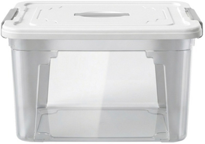 앞날창창 플라스틱 리빙박스 수납 정리함, 투명화이트, 1개