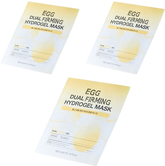 투쿨포스쿨 에그 듀얼 퍼밍 하이드로겔 마스크팩, 3개, 1개입