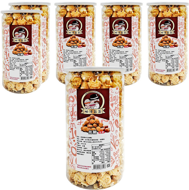 帕波爺爺 焦糖爆米花, 200g, 6罐